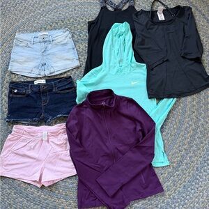 Nike Aqua Hoodie and Plum Jacket Abercrombie Lvivva shorts adidas Bundle 12